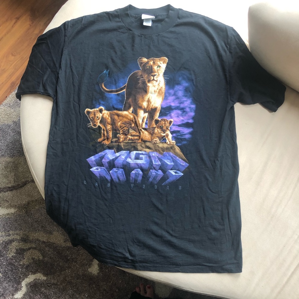 90’s MGM Grand Las Vegas Lion Print T-shirt XL